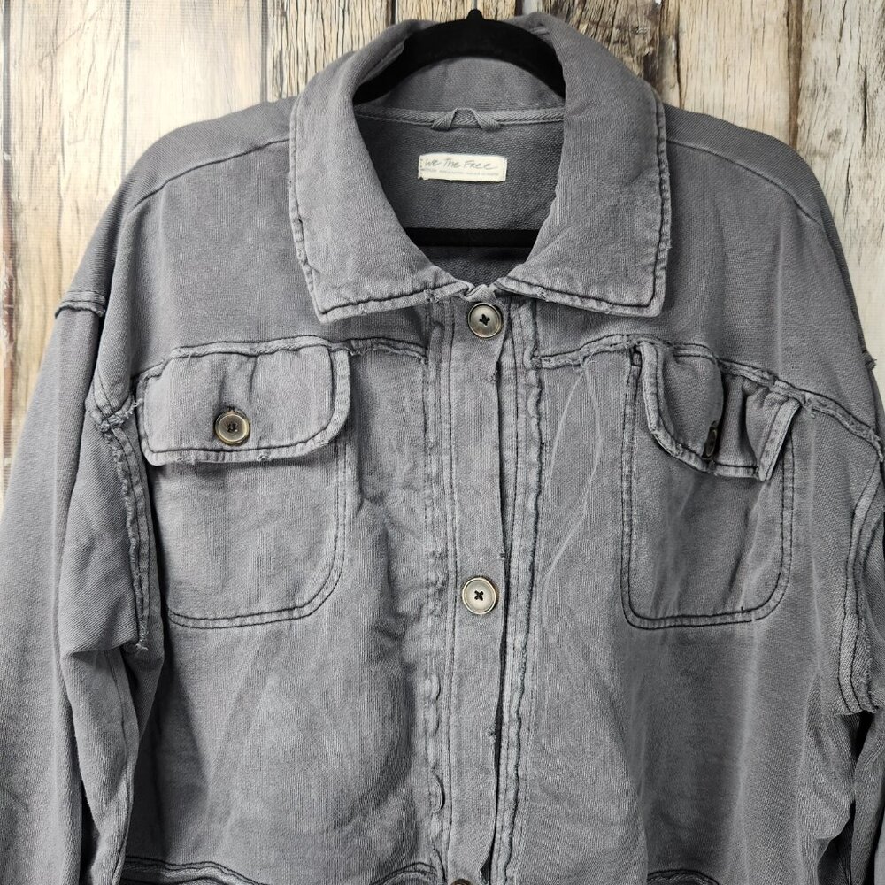 Free People SATURDAY Cropped Shirt Jacket - M - Picture 7 of 12